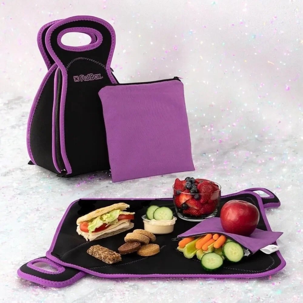 FabFitFun X FlatBox Plus Design And Sandwich Bag in Purple/Black NWT